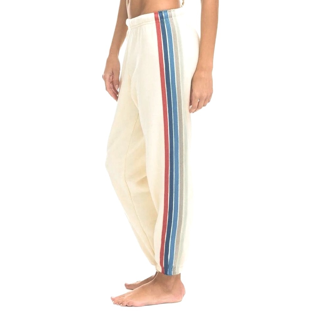 Aviator Nation Five Stripe Sweatpants in White